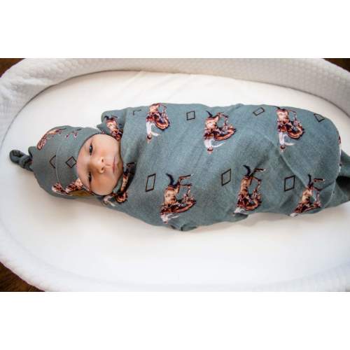 Teal Bronc Newborn Baby Hat – Cowkid Clothing Company