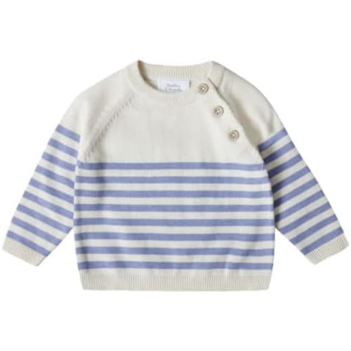Stellou & friends 100% Cotton Knit Striped Baby Toddler Boys Girls Long Sleeve Sweater (Birth - 4 Years)