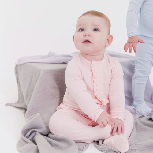 pin dot pink modal magnetic parent favorite footie with ruffles – Magnetic Me