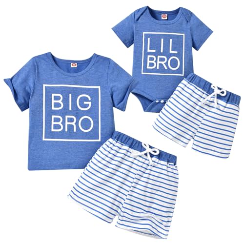 Baby Boy Matching Outfits Big Brother/Little Brother T-shirt+Short Pants Summer Matching Outfits