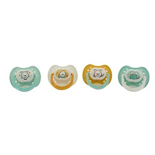 Disney Cudlie Winnie The Pooh Baby 4 Pack of Pacifiers