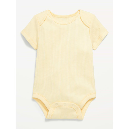 Unisex Short-Sleeve Ribbed Bodysuit for Baby
