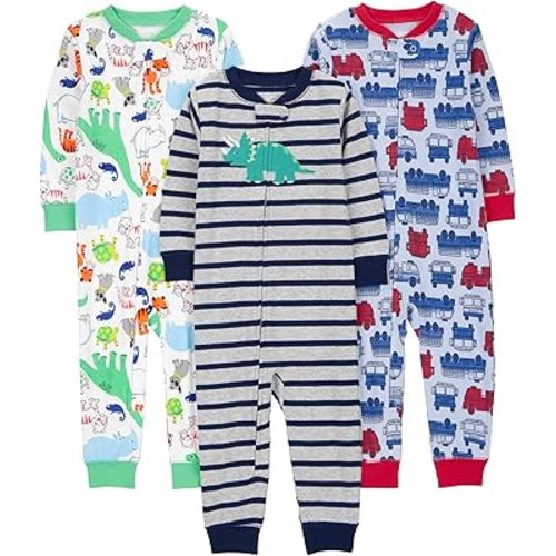 Simple Joys by Carter's Kids' 3-Pack Snug Fit Footless Cotton Pajamas