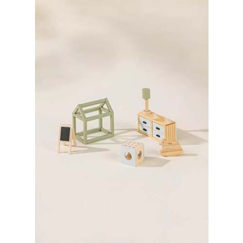 Wooden Doll House Kids Room Furniture (10pcs)