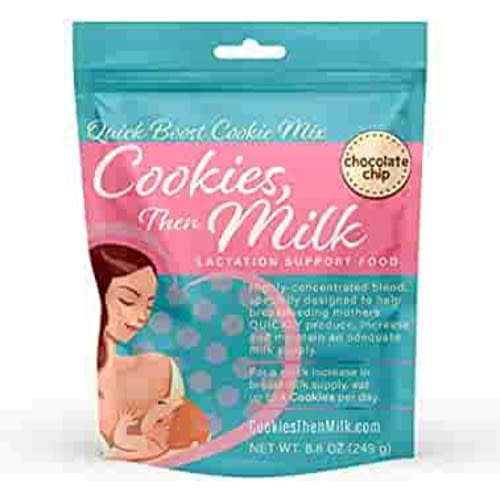 COOKIES, THEN MILK Quick Boost Lactation Cookies Mix with Oats, Pumping & Breastfeeding Supplement Support for Breast Milk Supply, Lactation Support Cookie Mix, Chocolate Chip Flavor