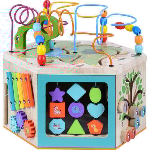Preschool Play Lab Large Wooden Activity Learning 7-side Cube - Teamson Kids | Maisonette