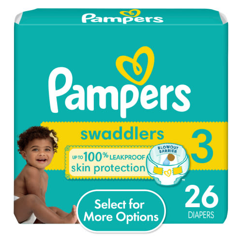Pampers Swaddlers Diapers, Size 3, 26ct