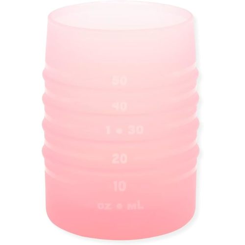 Bumkins Baby and Toddler Cups, Sip Cup, Spill Proof Training Drinking for Babies Ages 4 Months, Tip Proof, Platinum Silicone Starter Cup, First Year Learning Supplies, Easy to Hold, Holds 2oz, Pink