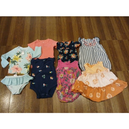 Baby Girl’s Summer Clothing Lot All Carters Brand Short bodysuits Bathing Suit