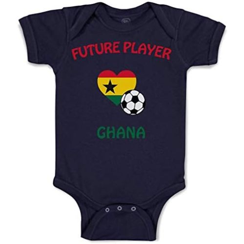 Cute Rascals Custom Baby Bodysuit Future Soccer Player Ghana Boy & Girl Baby Clothes Funny Cotton