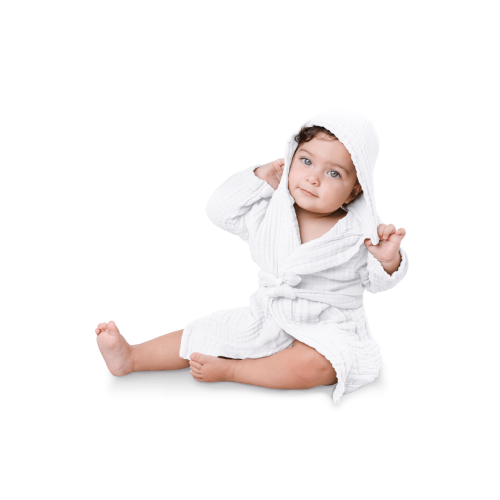 Muslin Bath Robe for Baby and Toddler, 6-12M