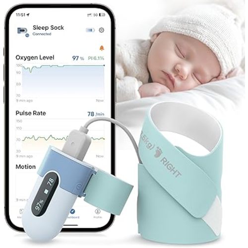 Baby Sleep Sock Monitor, Track Baby’s Movement, Baby Foot Monitor with Bluetooth and APP, Smart Baby Monitor for 0-36 Months