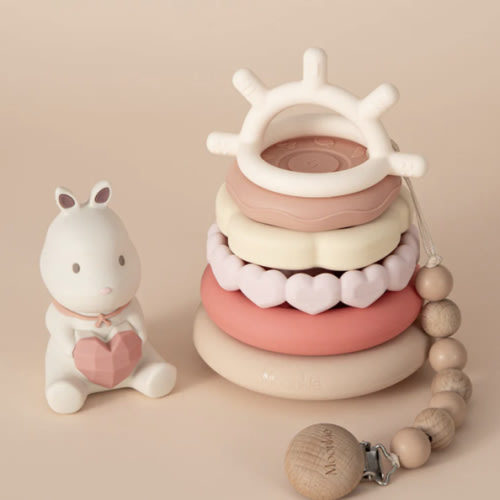 Bunny Stacking Teething Toys | Baby Stack Rings | Moonkie