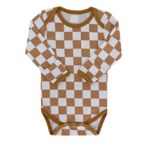 Caramel Checkered Baby LongSleeve