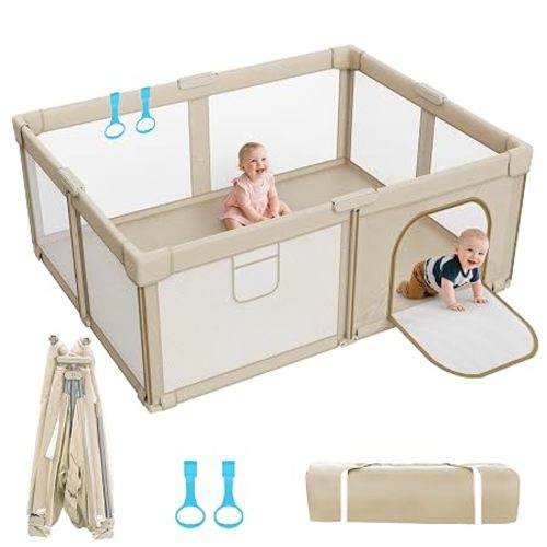 Foldable Baby Playpen 71 x 59 Inch, Large Playpen for Babies and Toddlers