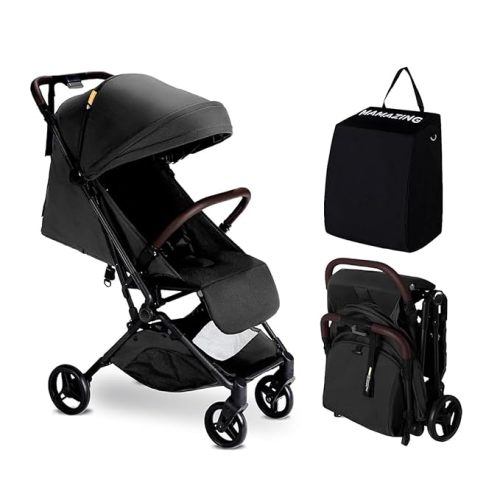 MAMAZING Ultra Air Lightweight Baby Travel Stroller with Carbon Fiber Frame, Compact & Airplane-Friendly, One-Handed Fold, 11.6 lbs, Perfect for Toddlers, Jet