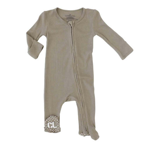 All Bamboo Waffle Zipper Footies