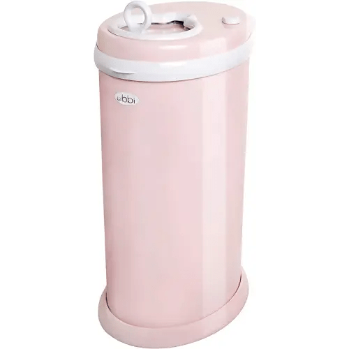 Ubbi Steel Odor Locking, No Special Bag Required, Money Saving, Modern Design, Registry Must-Have Diaper Pail, Blush Pink