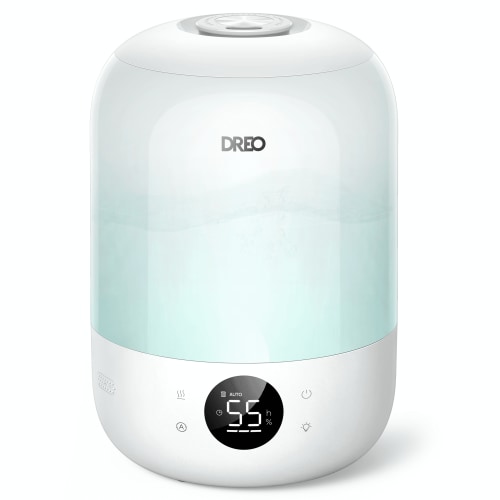 DREO Cool Mist Humidifier for Room, 3.7L Top-Fill & 35H Runtime Ultrasonic Humidifier, Custom Humidity Setting, Light Indicator & Aroma Tray, 26dB Quiet Humidifier for Home, Baby Bedroom, White