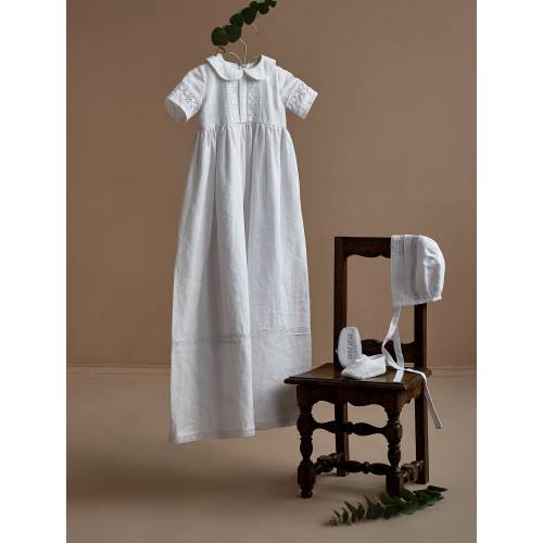 Baby Baptism gown, newborn christening outfit, 100% linen baptism