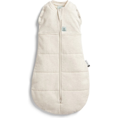 ergoPouch 2.5 TOG Cocoon Stretch Organic Cotton Convertible Swaddle Bag, 0-3 M, Oatmeal Marle
