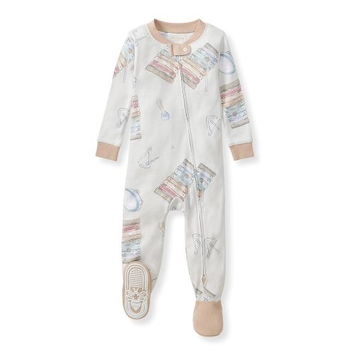 Burt's Bees Baby Baby Boys Pajamas, One-Piece Footed Sleeper PJs, Non-Slip Snug Fit for Infants 12, 18, and 24 Months