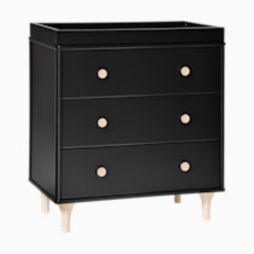 babyletto Lolly 3-Drawer Changer Dresser - Black / Washed Natural
