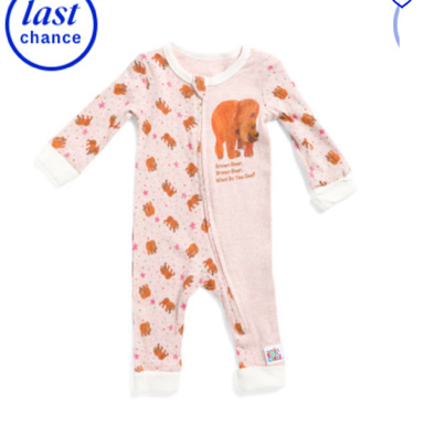 Newborn Girls Brown Bear Book Pajama Coveralls | Family Pajamas | Marshalls