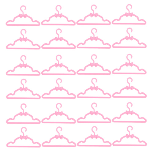 100 Pcs Bow Tie Hanger Miniature Clothes Figure Kid Hangers Coat Wooden for Girls Baby Pink Plastic Child