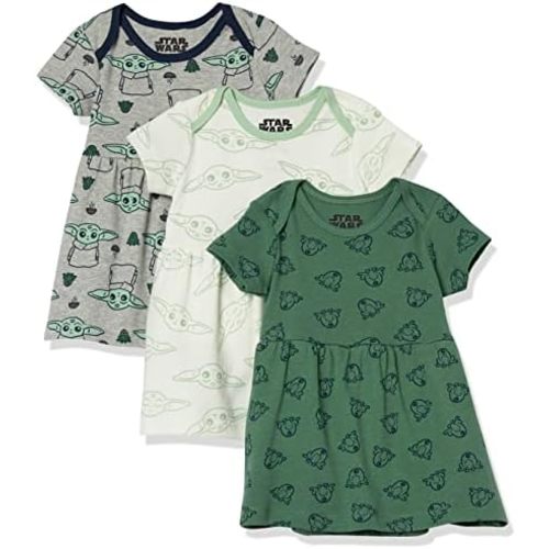 Amazon Essentials Disney | Marvel | Star Wars | Princess Babies, Toddlers, and Girls' Dresses, Pack of 3