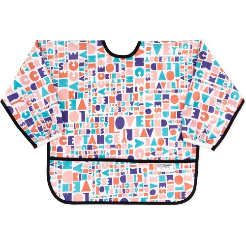 Bumkins Sleeved Bib Baby Bib, Toddler Bib, Smock, Waterproof Fabric, Fits Ages 6-24 Months