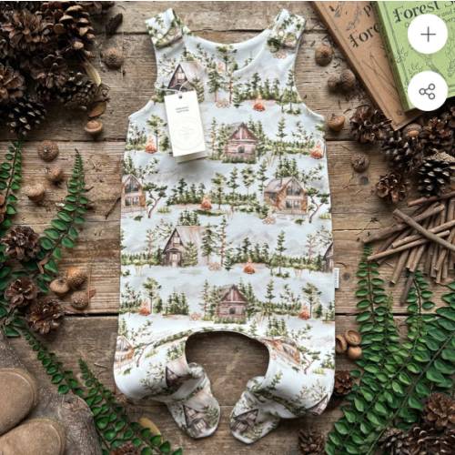 Cabin Campfire Footed Romper