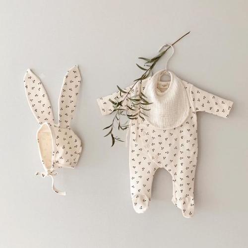 Monbebe Bunny Babygrow + Bonnet Set (Cherries) – Greenberry Kids