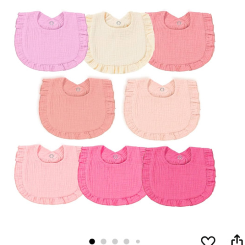 Baby Muslin Bibs, Bandana Drool Bib for Girls, Adjustable 100% Cotton Soft Baby Bibs for Drooling and Teething Organic Solid Colors Lap-Shoulder