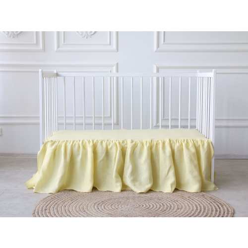 Yellow Crib Bed Skirt, cot bed skirt, Ruffled Crib Skirt, Crib Skirt for Baby Bed, Crib Skirt for Nursery Room Decor