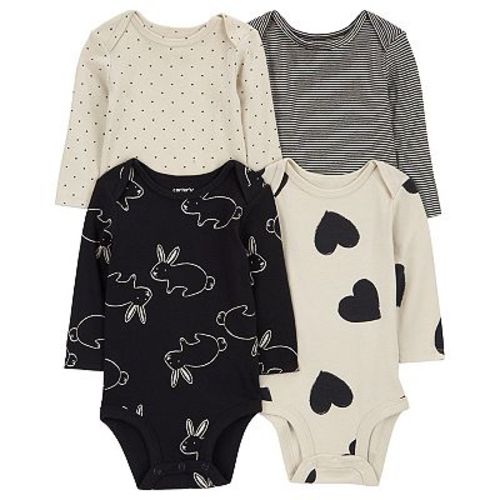 Baby Girl Carter's 4-pk. Long Sleeve Original Bodysuits