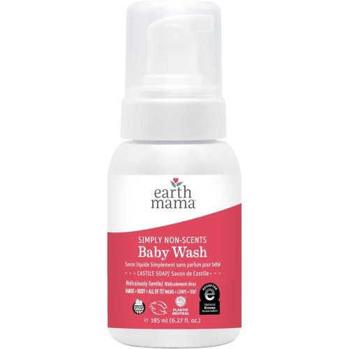 Earth Mama Sweet Orange Baby Liquid Wash Foaming Hand Soap, Organic All Purpose Body Wash for Sensitive Skin, Castile Soap with Coconut Oil, Shea Butter, Calendula, & Aloe, 5.3 fl oz