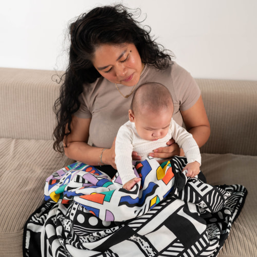 ETTA LOVES x WALALA STUDIO MUSLIN BLANKET - reversible newborn to 4 months / 5+ months