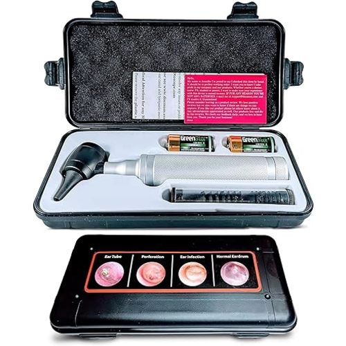 5th Gen Dr Mom Professional Otoscope - Full-Size with Our Largest Lens, Complete with Batteries and Hard Travel Case