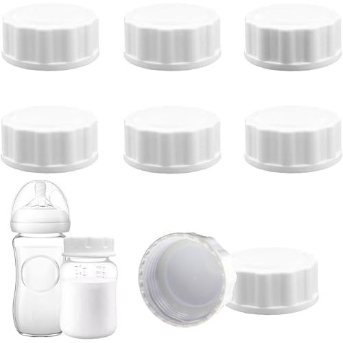 6pcs Travel Bottle Caps for Philips Avent, Baby Bottle Lid Replacement Baby Bottle Caps with Sealing Gasket Compatible with Avent Wide-Mouth Bottles