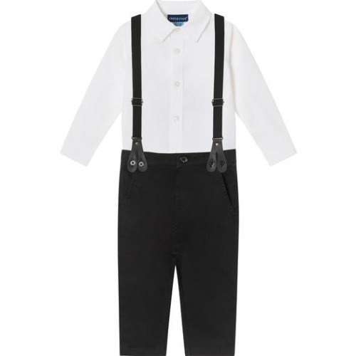 Button-Up Shirt, Suspenders, Pants & Bow Tie Set, 3-6M