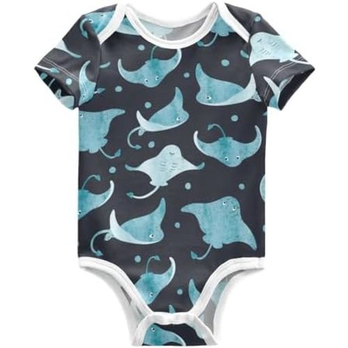 Ollabaky Unisex Baby Bodysuits Short-Sleeve Cotton Baby Clothes for Girls Boys 0-24 Months