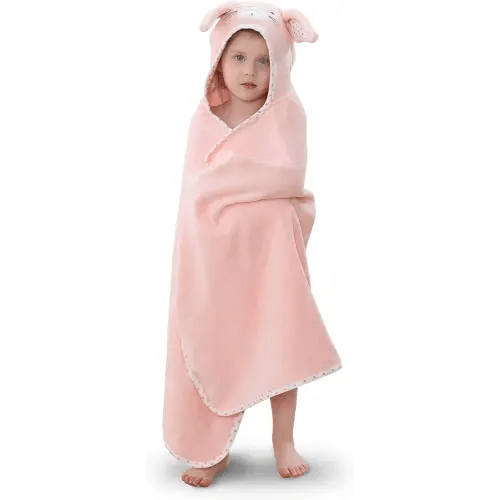 Hooded Towel for Kids 100% Cotton Ultra Soft with Unique Animal Design Large for Infants 3-10 Years (Bunny)