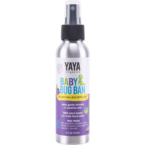 YAYA ORGANICS Baby Bug BAN – All-Natural, Proven Effective Repellent for Babies, Children and Sensitive Skin (4 Ounce Spray)