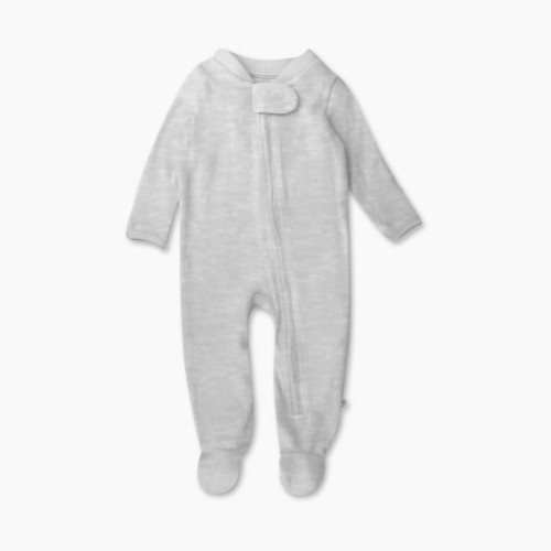 Honest Baby Clothing Velour Sleep and Play - Light Gray Heather, 0-3 M