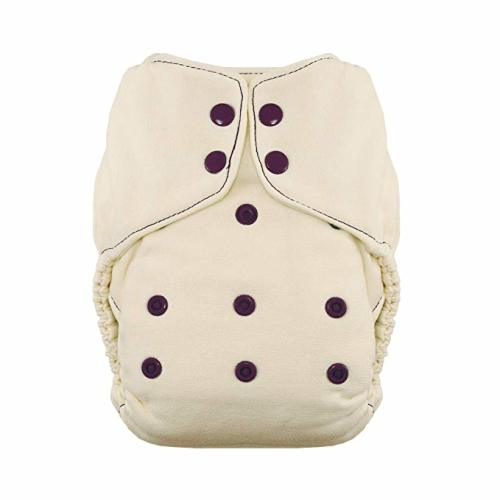 Thirsties Snap Natural One Size Bamboo Fitted Cloth Diaper, Plum