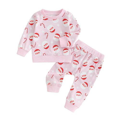 Amazon.com: YINGISFITM Baby Girl Boy Christmas Outfit Toddler Clothes Santa Sweater Sweatshirt Shirt Pants Set (Pink Santa Claus, 0-6 Months) : Clothing, Shoes & Jewelry