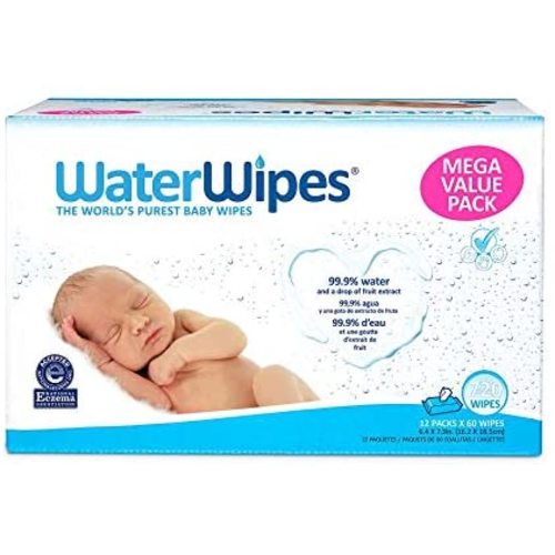WaterWipes Unscented Baby Wipes, Sensitive and Newborn Skin, 12 Packs (720 Wipes) - 720 Count