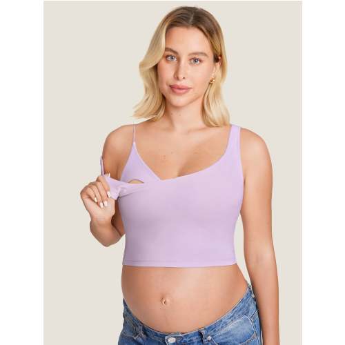 MOMANDA Women's Natrelax® Nursing Crop Tank Top - V Neck