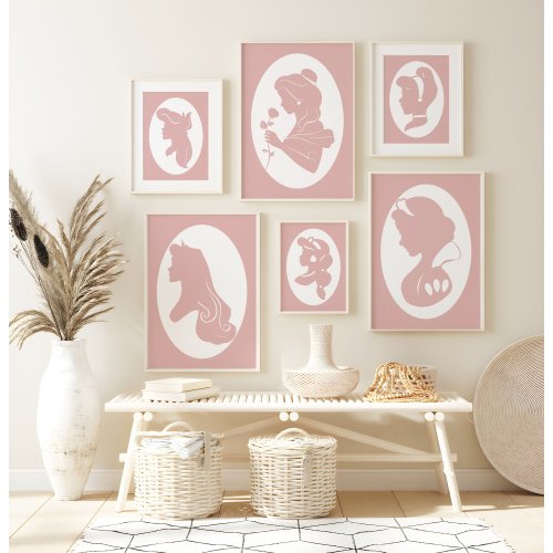 Princess Wall Art - Pink Princess Art Prints - Princess Nursery Decor - Princess Prints Set of 8 - Princess Posters